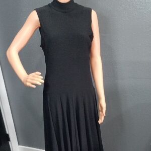 Lauren Ralph Lauren Black Mock Neck Sleeveless skater Dress